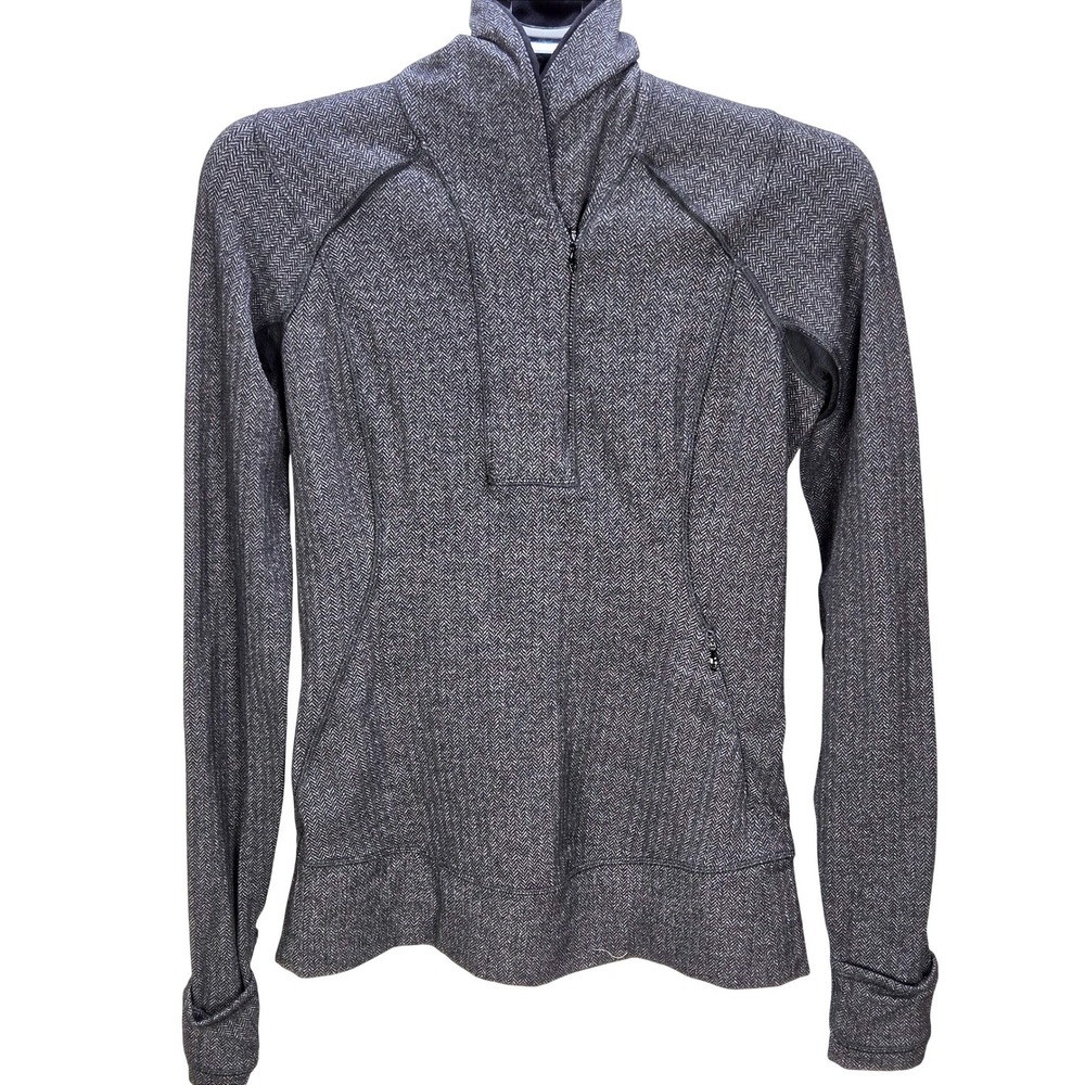 Women's Lululemon Size 8 Think Fast Herringbone Rulu Half-Zip Pullover Jacket